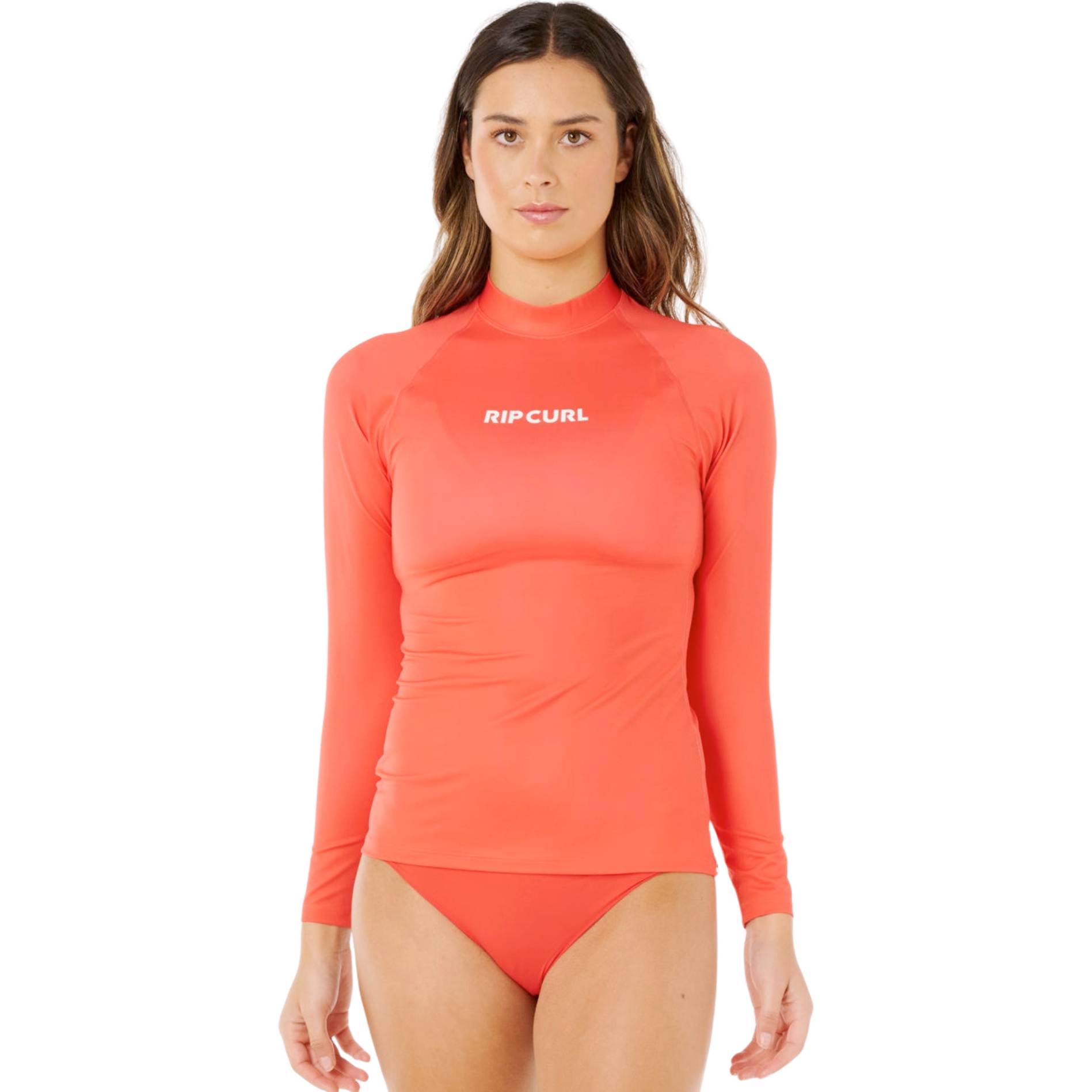 2026 Rip Curl Womens Classic Surf Long Sleeve UPF Rash Vest 17MWRV - Red